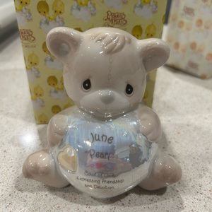 Precious Moments June Birthstone Bear Bank